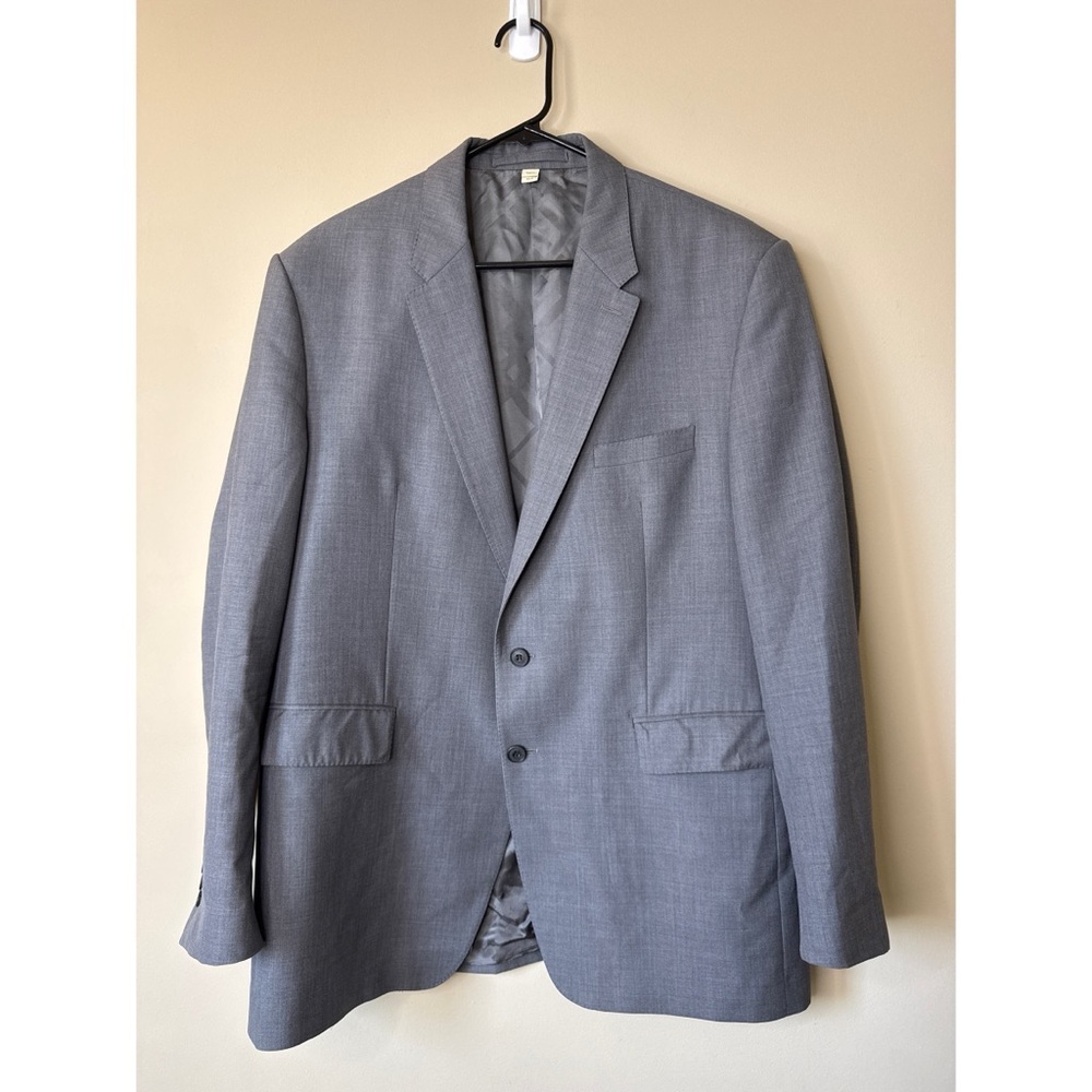 Burberry London Canbury Wool Sports Jacket Blazer Gray Size 56R